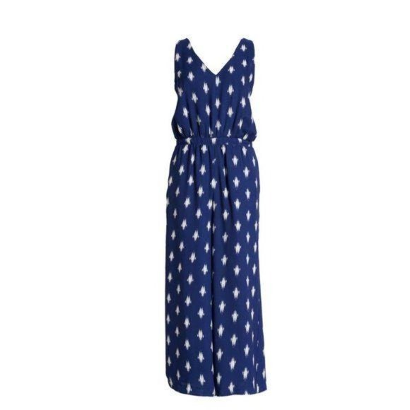 Gibson Print Side Pockets V Neck Wide Leg Jumpsuit - Picture 6 of 10